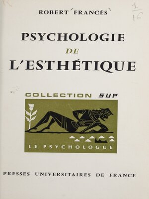cover image of Psychologie de l'esthétique